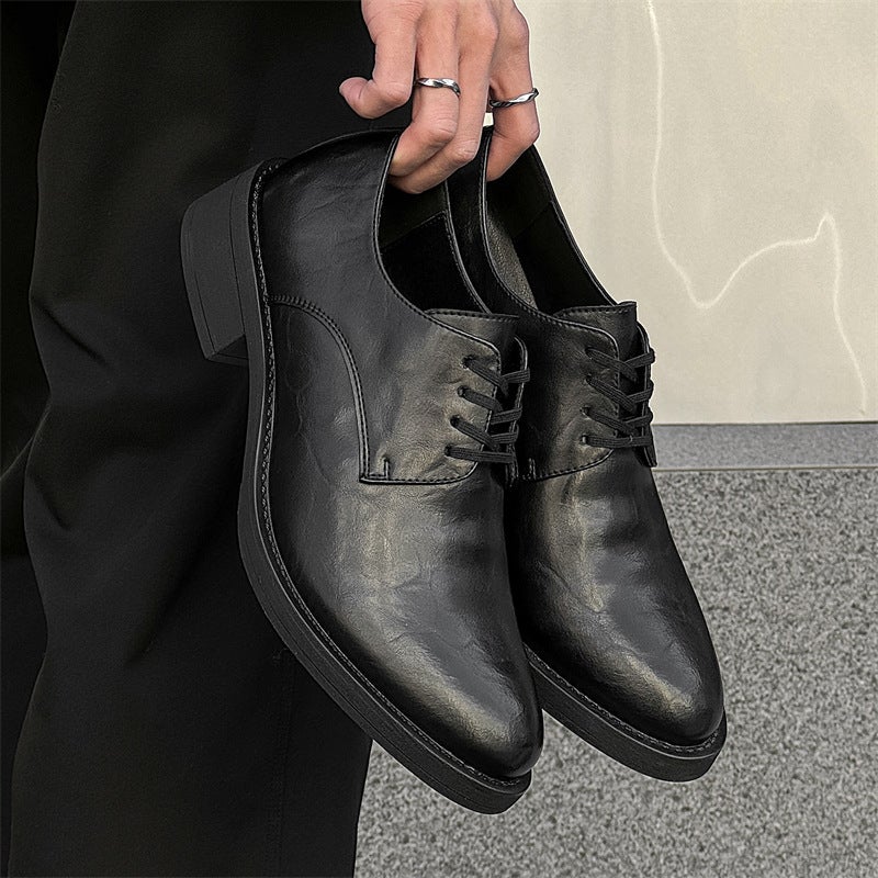 Men'S And Women'S Couple Style Pointed Leather Shoes, Autumn Business Casual Shoes, 2026 New Model, Height-Increasing British Style Thick Sole-J - Image 3