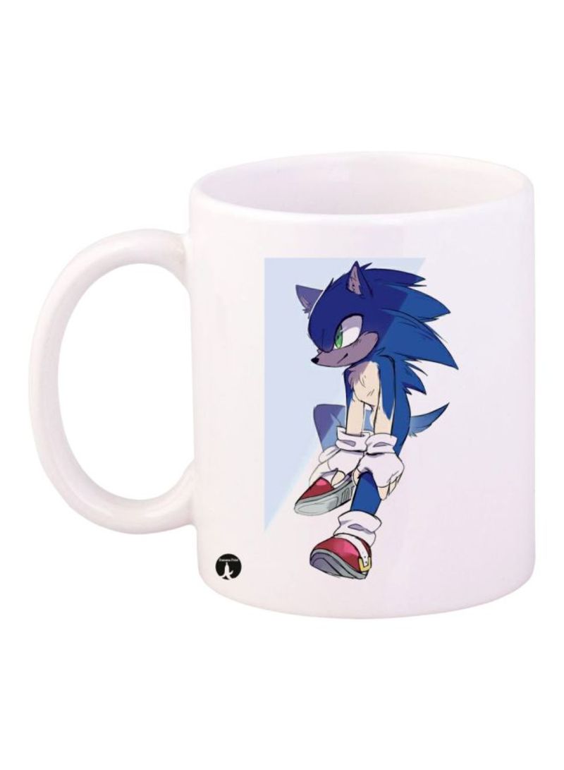 Sonic Character Printed Mug White/Blue/Yellow Standard Size
