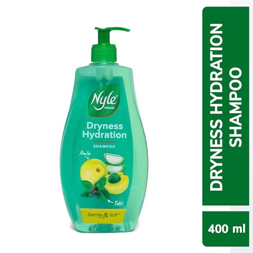 Nyle Naturals Dryness Hydration Shampoo, with Tulsi, Amla and Aloe Vera, Gentle & Soft Shampoo, pH Balanced and Paraben Free, For Men and Women,400ml - Image 2