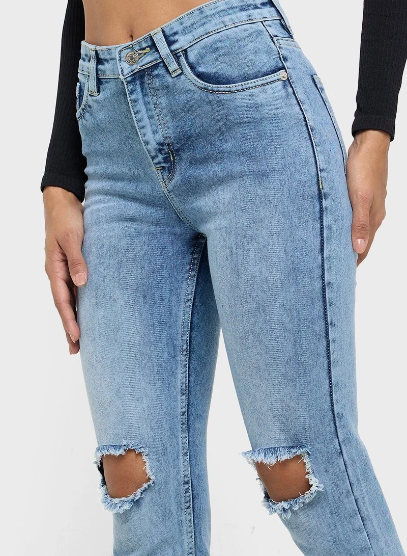 Ginger  Distressed Skinny Fit Jeans for Women | Best Price UAE