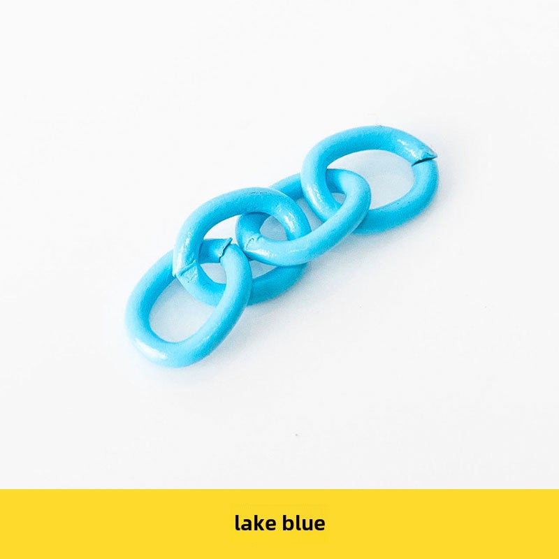 DIY Jewelry Chain Links Painted Keyring lake blue 