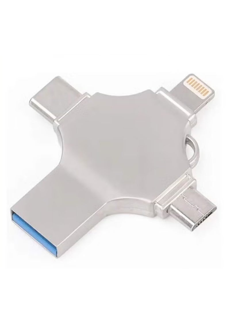 وحدة تخزين يو إس بي ثنائية المنافذ 128 جيجابايت - منفذ USB-C + Micro USB لأجهزة iOS/أندرويد، الأجهزة اللوحية والحواسيب  - Image 1