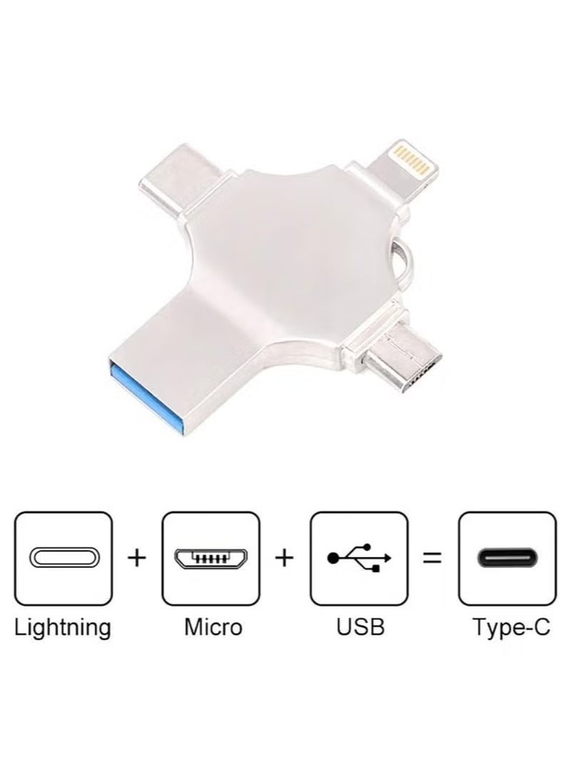 وحدة تخزين يو إس بي ثنائية المنافذ 128 جيجابايت - منفذ USB-C + Micro USB لأجهزة iOS/أندرويد، الأجهزة اللوحية والحواسيب  - Image 4