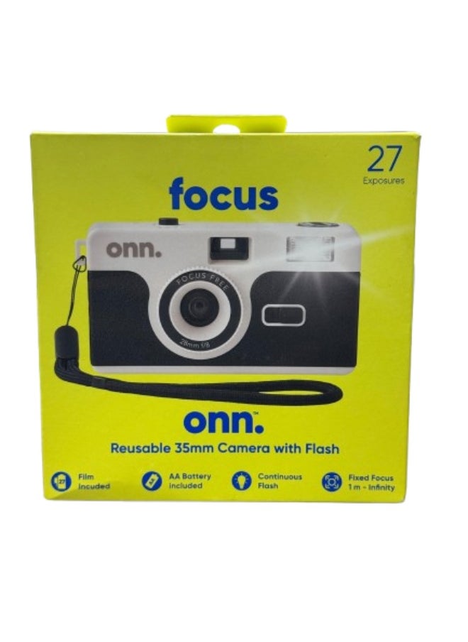 ONN 35MM Reuseable Camera with Flash - Black Color  - Image 2