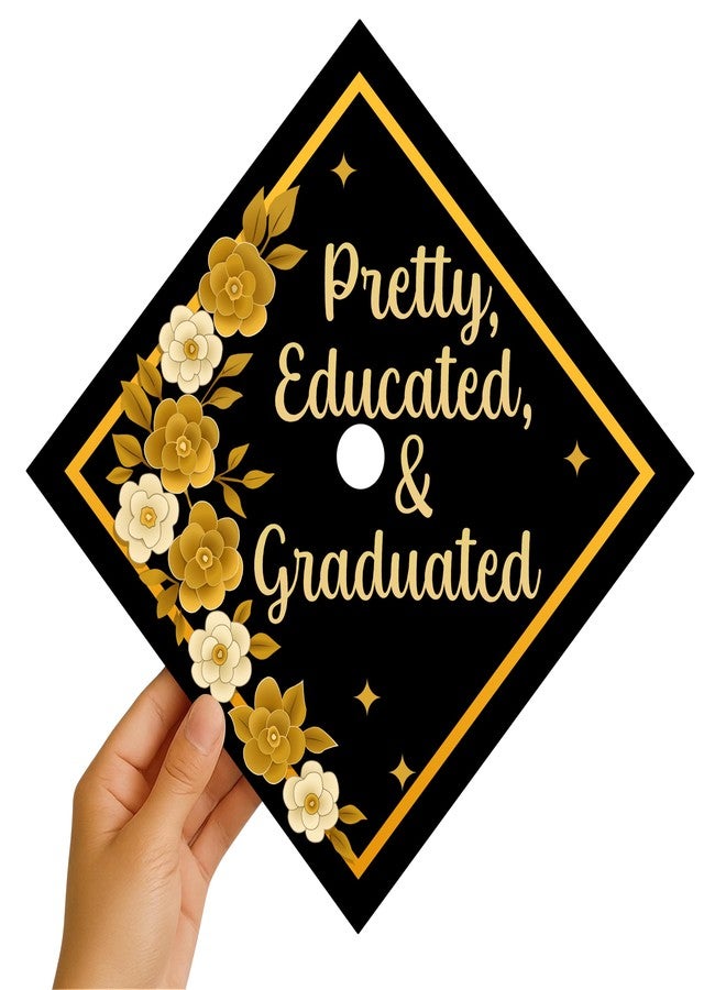ADVANSYNC Pretty, Educated, Graduated Graduation Cap Topper - Image 2