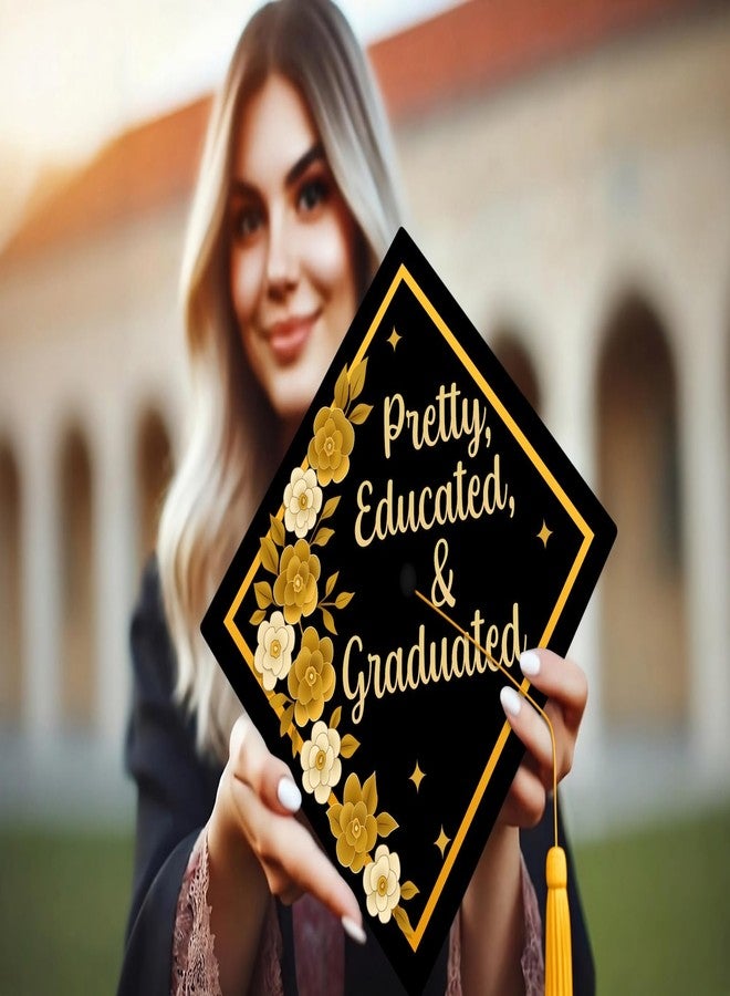 ADVANSYNC Pretty, Educated, Graduated Graduation Cap Topper - Image 4