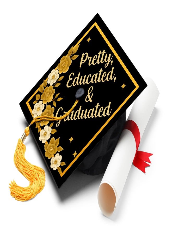 ADVANSYNC Pretty, Educated, Graduated Graduation Cap Topper - Image 1