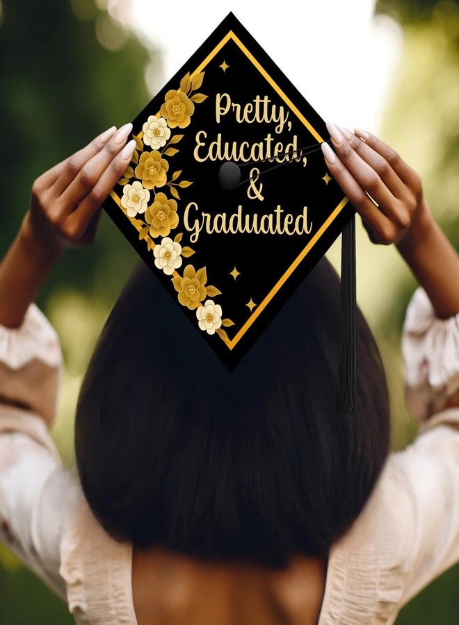 ADVANSYNC Pretty, Educated, Graduated Graduation Cap Topper - Image 3