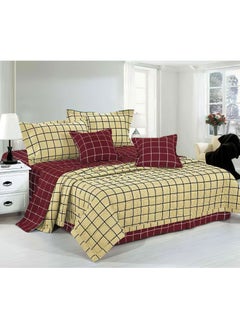 Hours 6 Pieces Comforter Set King Size 220 X 240 Cm Solid Color Reversible Bedding Set for All Seasons  - Image 1