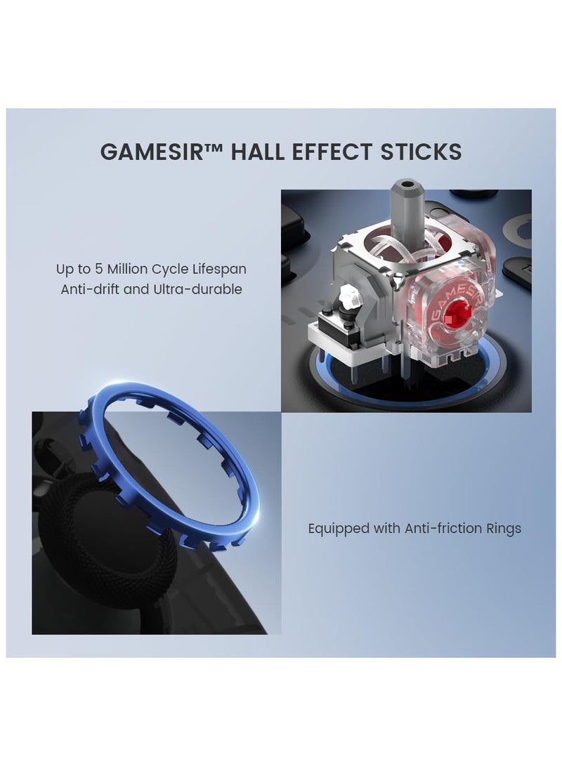 GameSir Super Nova Wireless Gaming Controller for PC/Switch/iOS/Android, 1000Hz Polling Rate, Hall Effect Stick  Trigger, Rubberized Grips, RGB Lighting, Detachable Faceplate, 1000mAh with Charging
