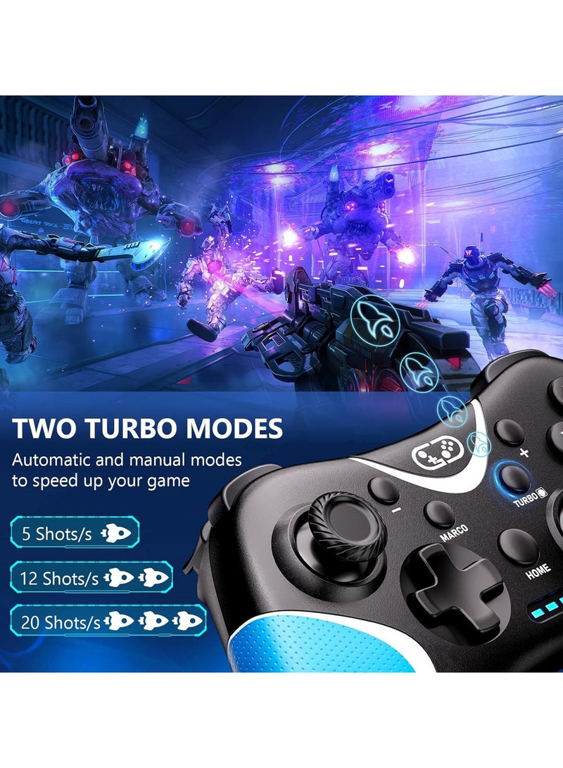 جهاز تحكم لاسلكي لجهاز Switch NS، مقبض ألعاب بلوتوث مع أزرار خلفية قابلة للتخصيص، وظائف ماكرو قابلة للبرمجة وتيربو، تحكم بالاهتزاز والحركة. - Image 2