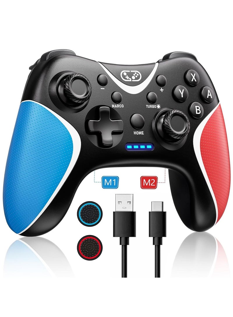 جهاز تحكم لاسلكي لجهاز Switch NS، مقبض ألعاب بلوتوث مع أزرار خلفية قابلة للتخصيص، وظائف ماكرو قابلة للبرمجة وتيربو، تحكم بالاهتزاز والحركة. - Image 1