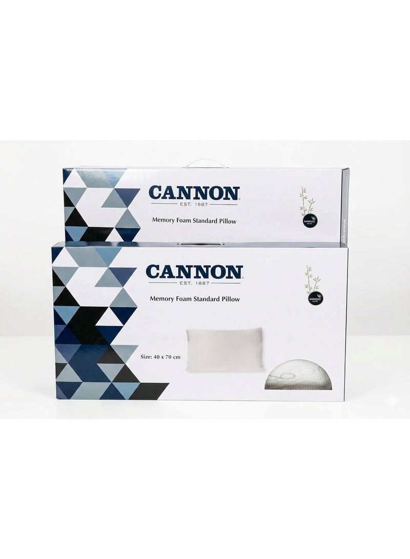 CANNON Memory Foam Standard Pillow, 40 x 70 cm, Breathable Cooling Comfort, Pack of 2 - Image 3