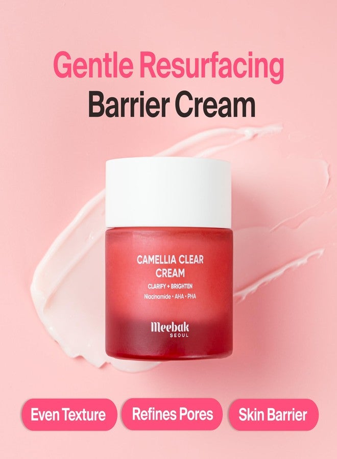 Meebak Camellia Clear Cream with 5% Niacinamide, PHA & AHA Exfoliant & Ceramides, Gentle Resurfacing Korean Moisturizer for Face, Daily Exfoliating Mandelic Acid Pore Cream, Korean Skin Care - Image 2