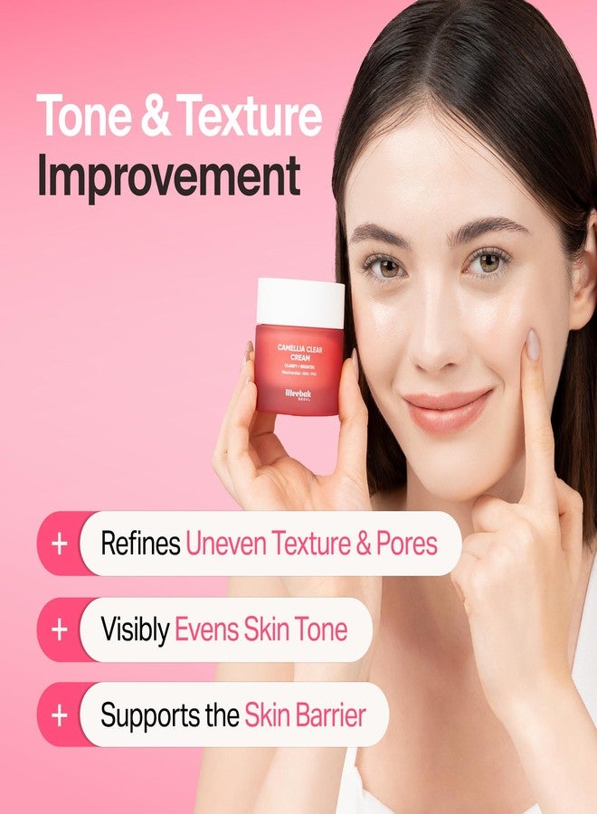 Meebak Camellia Clear Cream with 5% Niacinamide, PHA & AHA Exfoliant & Ceramides, Gentle Resurfacing Korean Moisturizer for Face, Daily Exfoliating Mandelic Acid Pore Cream, Korean Skin Care - Image 3
