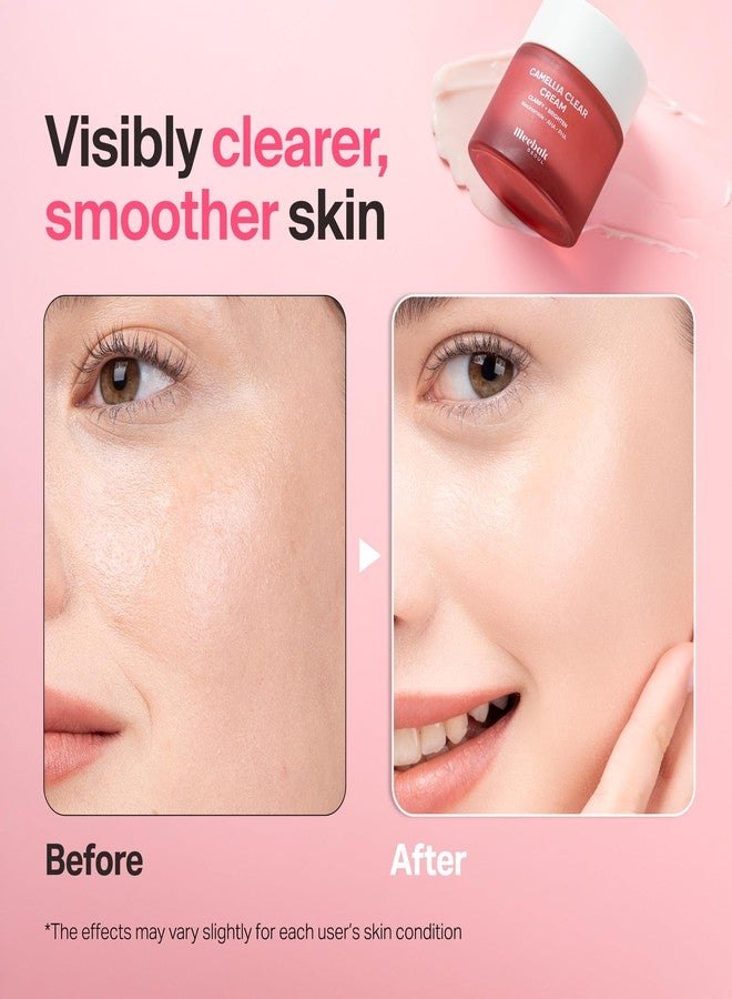 Meebak Camellia Clear Cream with 5% Niacinamide, PHA & AHA Exfoliant & Ceramides, Gentle Resurfacing Korean Moisturizer for Face, Daily Exfoliating Mandelic Acid Pore Cream, Korean Skin Care - Image 4