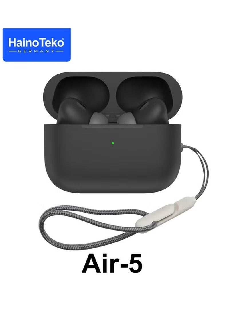 Haino Teko - Air-5 Wireless Bluetooth Earbuds Apple & Android Compatibility Built-in Microphone True Wireless Earbuds in-Ear Bluetooth Headphones Earphones Auto Power On/Off Touch Control Black - Image 1