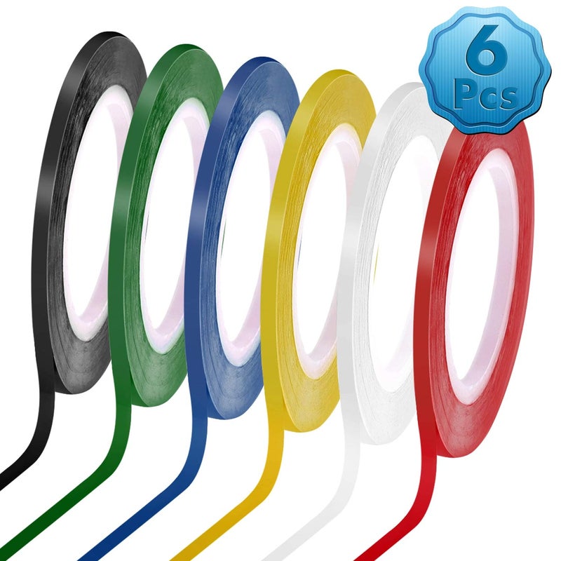 cridoz 6 Rolls 18 Whiteboard Tape Thin White Board Tape Lines Pinstripe Dry Erase Art Tape Graphic Chart Grid Electrical Tape 108 Feet Per Roll