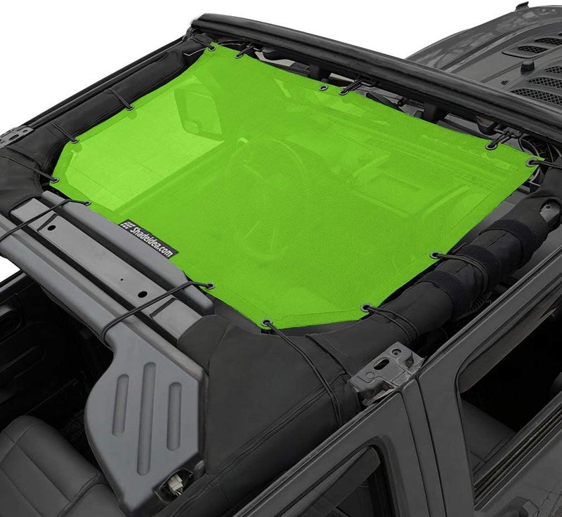 Shadeidea JK Sun Shade Top for Jeep Wrangler JKU (2007-2018) - Green Soft Mesh Roof Cover - Image 1
