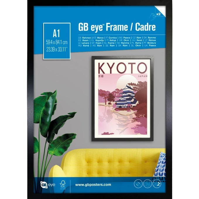 CONTEMPORARY WOODEN BLACK PICTURE FRAME A1 594 X 841CM