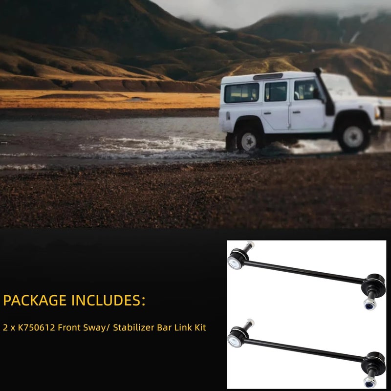 HHCM 2pc Front Sway Bar Link Kit K750612 for Ford Fiesta 2011 2012 2013 2014 2015 2016 2017 2018 2019, Suspension Stabilizer Bar End Links for Ford EcoSport 2018 2019 2020 2021 2022 - Image 3