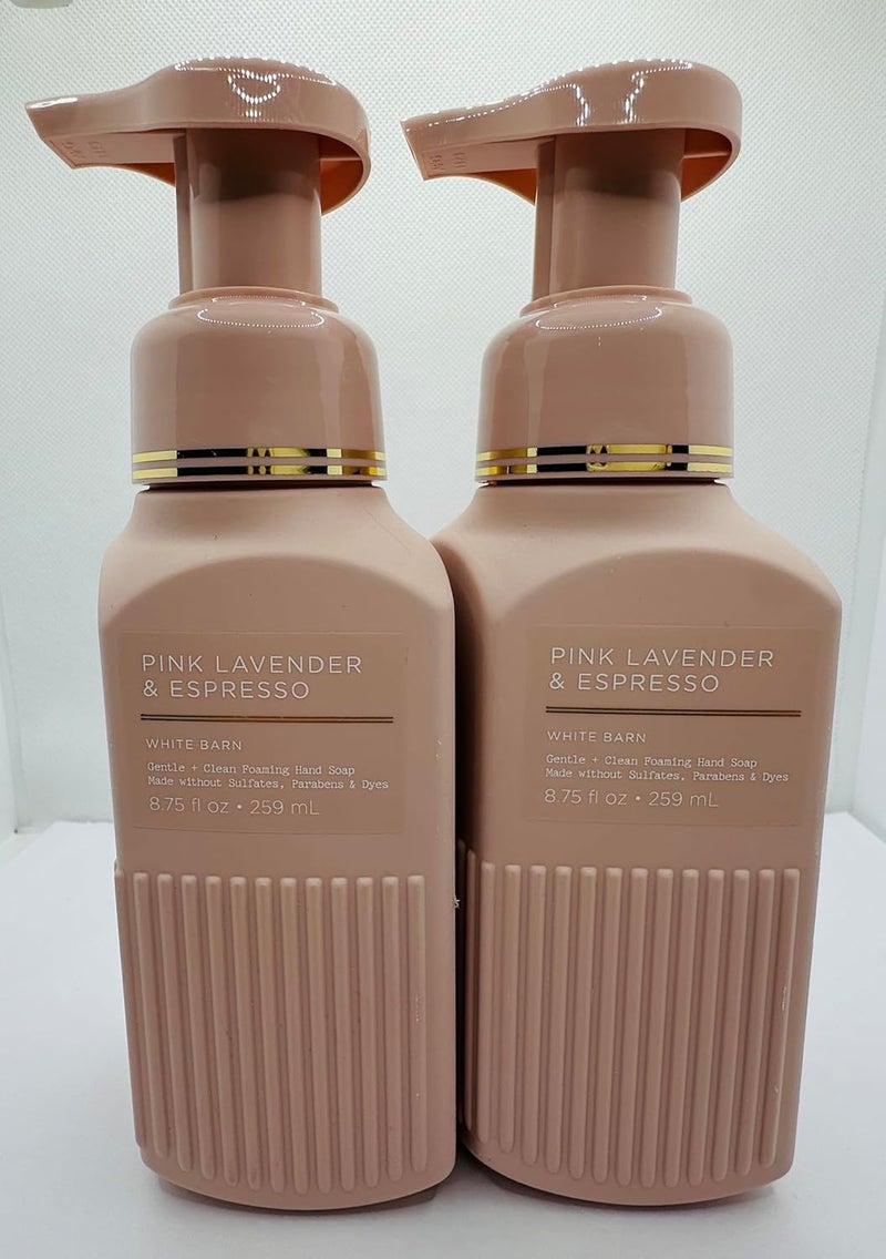 Set of 2 Pink Lavender Espresso Gentle Clean Foaming Hand Soap 875 Ounce
