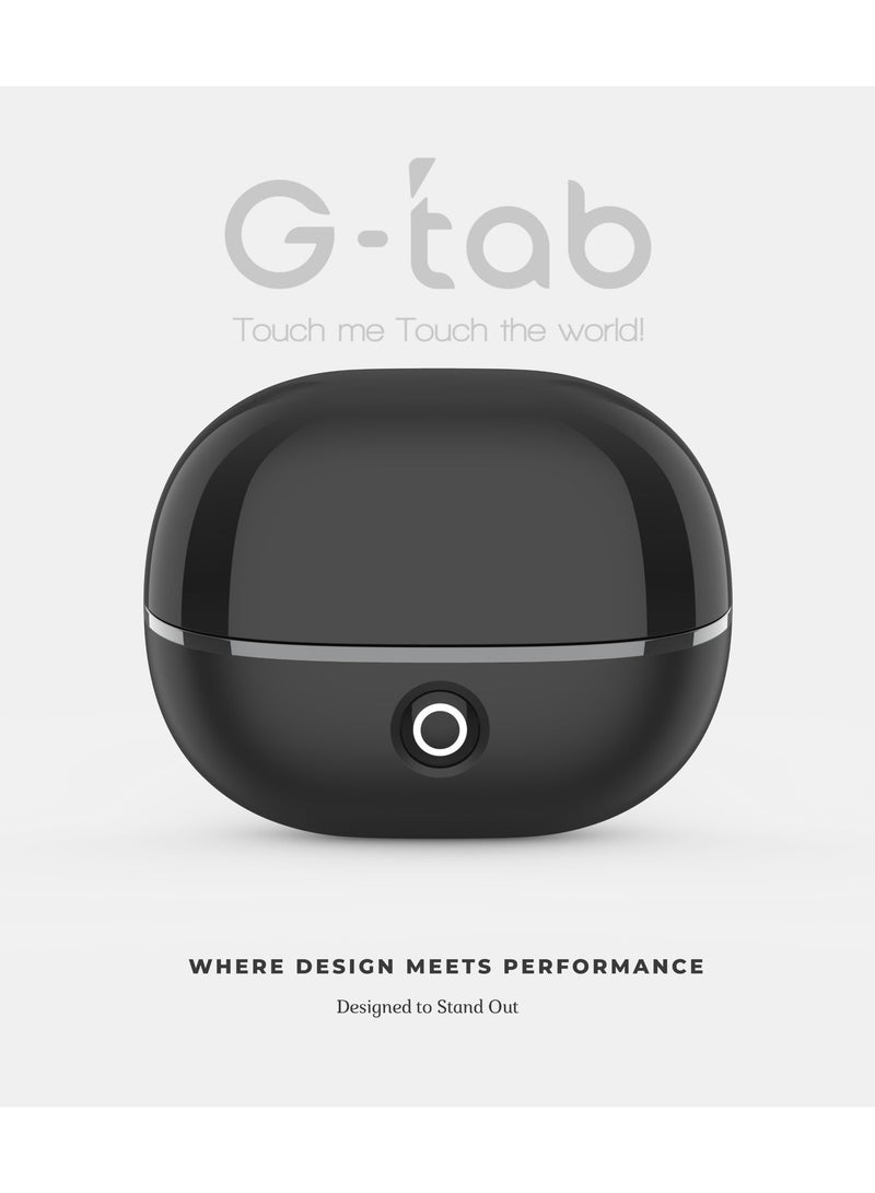 G-Tab CLIP 2 True Wireless Bluetooth Earbuds, Open-Ear TWS Earbuds with Airy C-Bridge Design, Bluetooth 6.0 Bluetooth Earphones, ENC Noise Cancelling Calling, Dual Device Connectivity, 30Hr Standby Battery – Black - Image 2