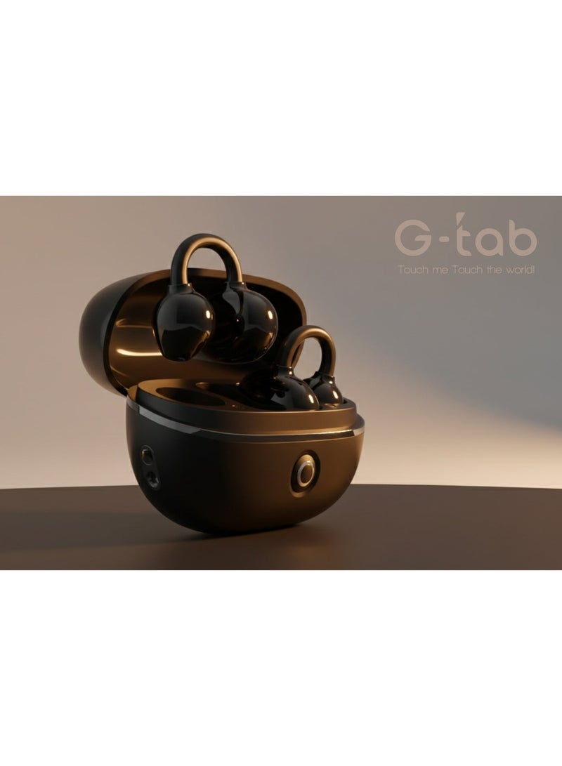 G-Tab CLIP 2 True Wireless Bluetooth Earbuds, Open-Ear TWS Earbuds with Airy C-Bridge Design, Bluetooth 6.0 Bluetooth Earphones, ENC Noise Cancelling Calling, Dual Device Connectivity, 30Hr Standby Battery – Black - Image 5