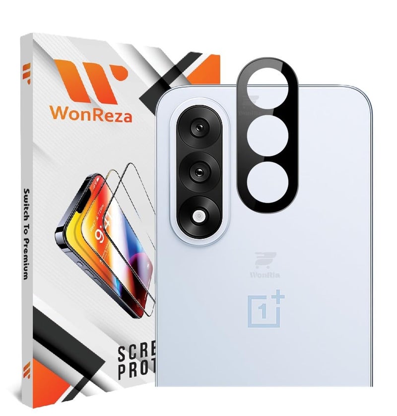 WonReza ® حزمة 1 - واقي زجاج الكاميرا الخلفية لهاتف OnePlus Nord 5 5G [3D بريميوم] واقي زجاج الكاميرا (أسود) - Image 1