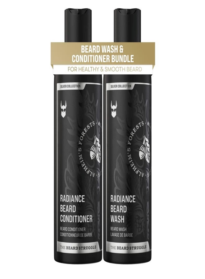 The Beard Struggle - Radiance Beard Wash & Conditioner Bundle - Silver Collection - Pack of 2, Alfheim's Forests - Nourish, Cleanse, Softens, & Strengthens Beard - Beard Wash and Conditioner for Men - Image 1