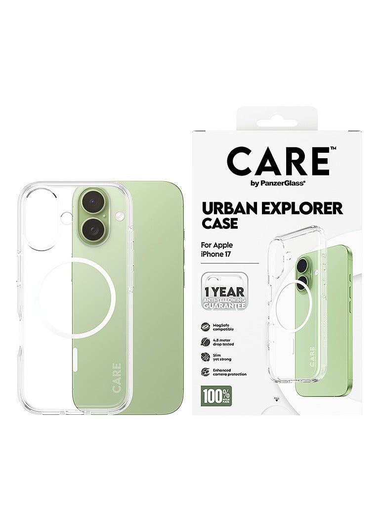 PanzerGlass CARE Flagship Case Urban Explorer with White MageSafe iPhone 17 - Clear - Image 1