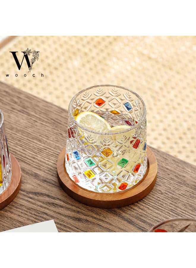 Wooch Wedding Gift Painted Rotating Glass Cup Set, High-quality Cups In A Gift Box, Birthday And Housewarming Gift - Image 3