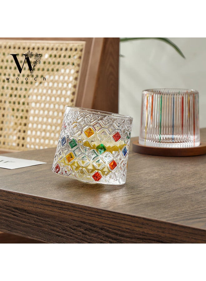 Wooch Wedding Gift Painted Rotating Glass Cup Set, High-quality Cups In A Gift Box, Birthday And Housewarming Gift - Image 4