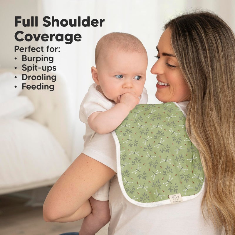 KeaBabies 5-Pack Muslin Burp Cloths Baby Boy, Girl - Very Absorbent Baby Burp Cloth Rags, 8-Layers Viscose Derived from Bamboo Cotton Muslin Towel, Super Soft Spit Up Rags, No Shrink Washcloths (Fall Spores) - Image 3