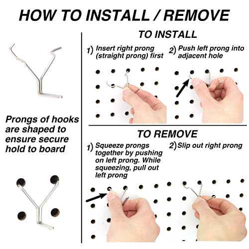 Right Arrange Stainless Steel Pegboard Hooks 50-Pack 1" L Hook - Will Not Fall Out, Fits Any Peg Board - Organize Tools, Accessories, Workbench, Garage Storage, Kitchen, Crafts, Jewelry, Retail - Image 4
