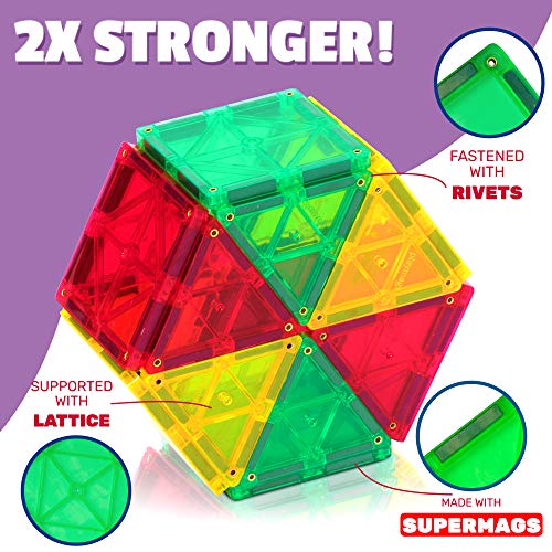 Playmags Magnetic Tiles  30-Piece Magnet Squares Expansion Set  Construction Building Blocks  Starter Set for Kids Ages 3+ - Image 2