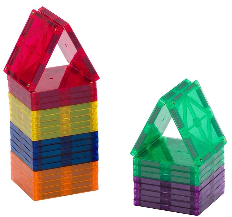 Playmags Magnetic Tiles  30-Piece Magnet Squares Expansion Set  Construction Building Blocks  Starter Set for Kids Ages 3+ - Image 1