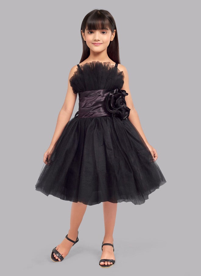 PinkChick فستان تول أسود مزخرف للفتيات - Image 1