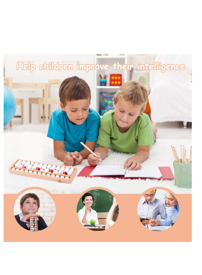 SYOSI Soroban plastic abacus with 13 rows Chinese calculator counting tool with reset button - Image 3