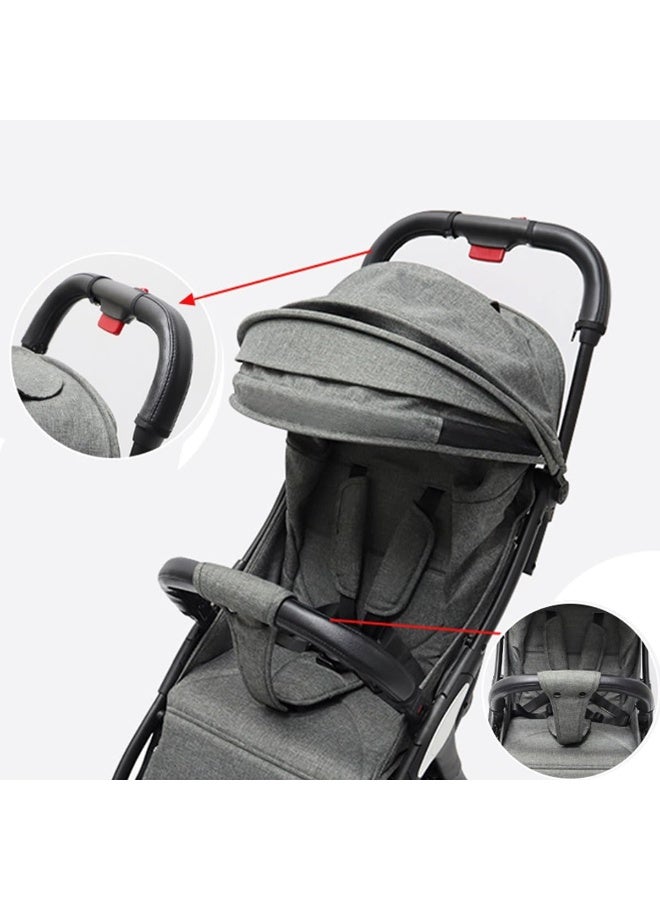 ROMIRUS Stroller Handle Sleeve Cover of Handlebar Compatible with YOYO3 Stroller Bumper Bar Accessories Zipper Open, Vegan Leather Black - Image 2