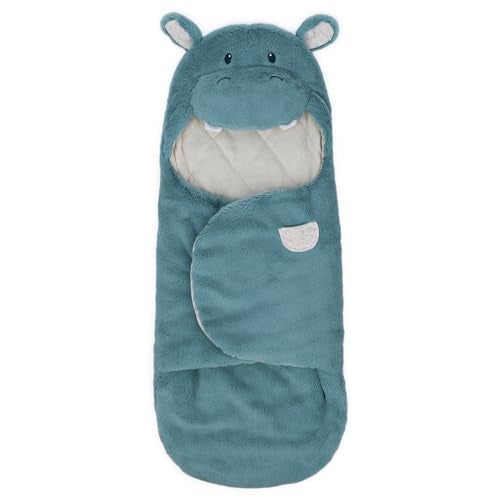 GUND Baby Oh So Snuggly Hippo Blanket Wrap Plush Hooded Baby Blanket Wrap for Newborns BlueCream 26 - Image 1