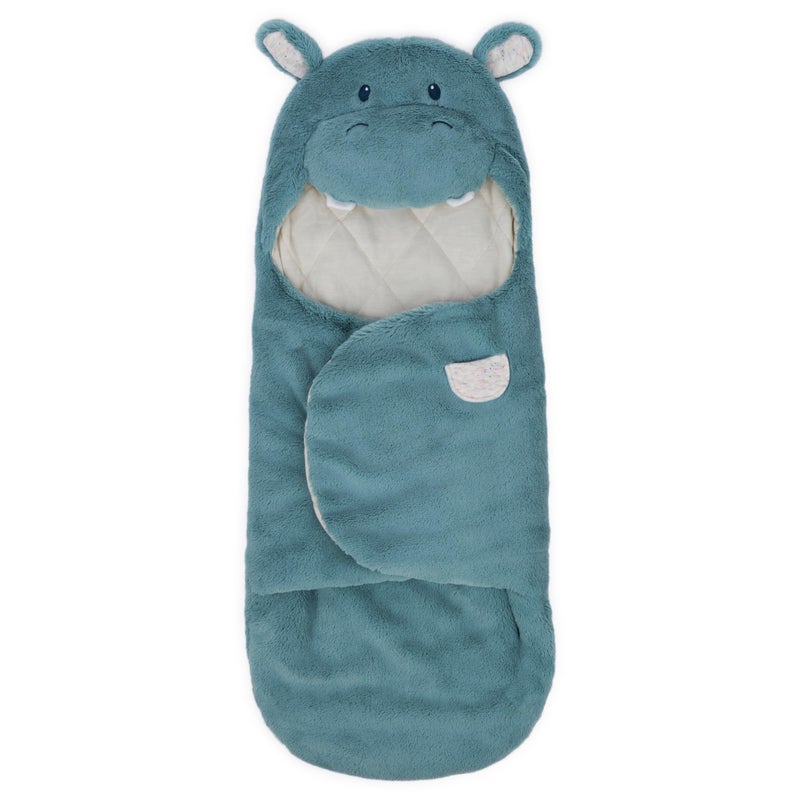 GUND Baby Oh So Snuggly Hippo Blanket Wrap Plush Hooded Baby Blanket Wrap for Newborns BlueCream 26 - Image 2