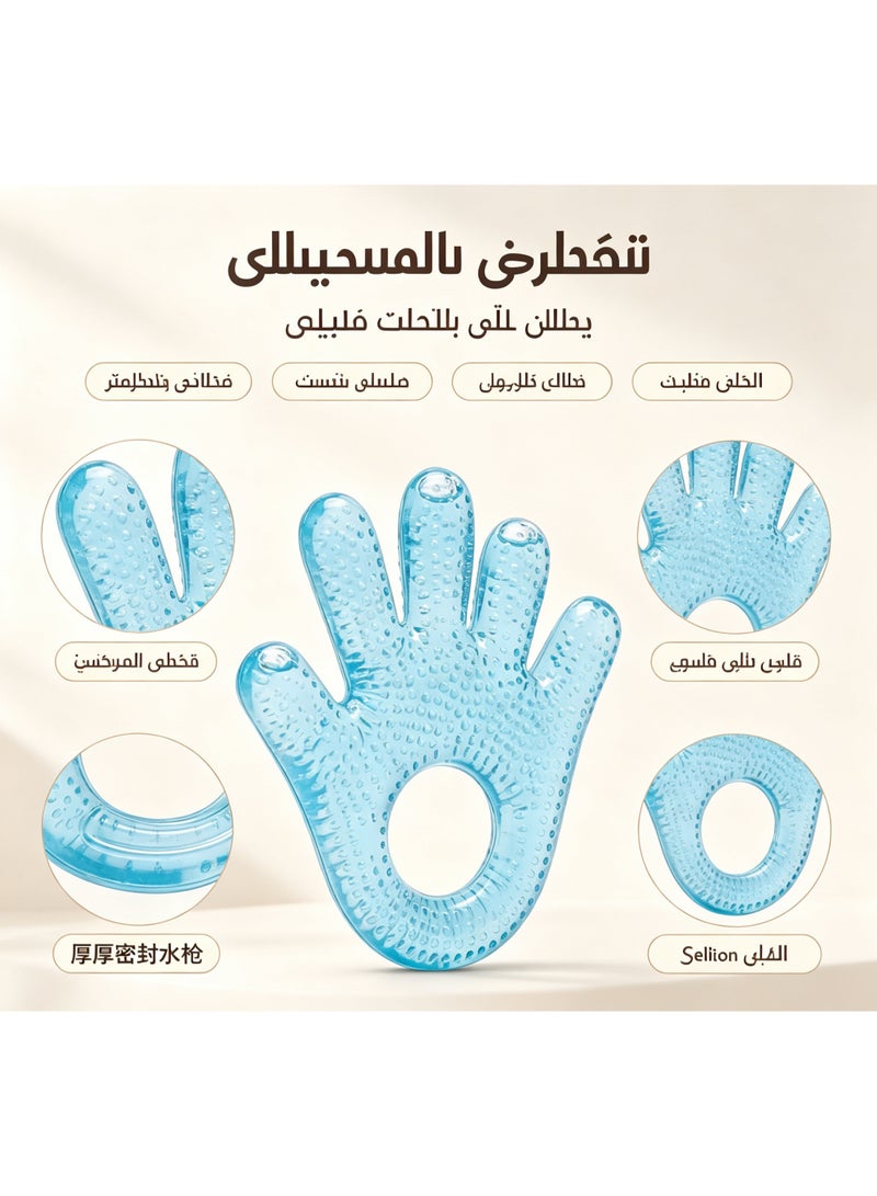 عضاضة سيليكون على شكل يد مبردة، لعبة تدليك لثة آمنة للرضع - Image 5