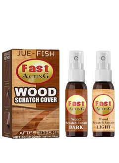 JUE-FISH 2 Pack fix it for Wood - Wood Furniture Repair Scratch Remover Set for Fast Acting Wood Scratch Repair - Waxing Refinishing Set, Wooden Scratch Remover Spray for Floors, Tables, Carpenters  - Image 1