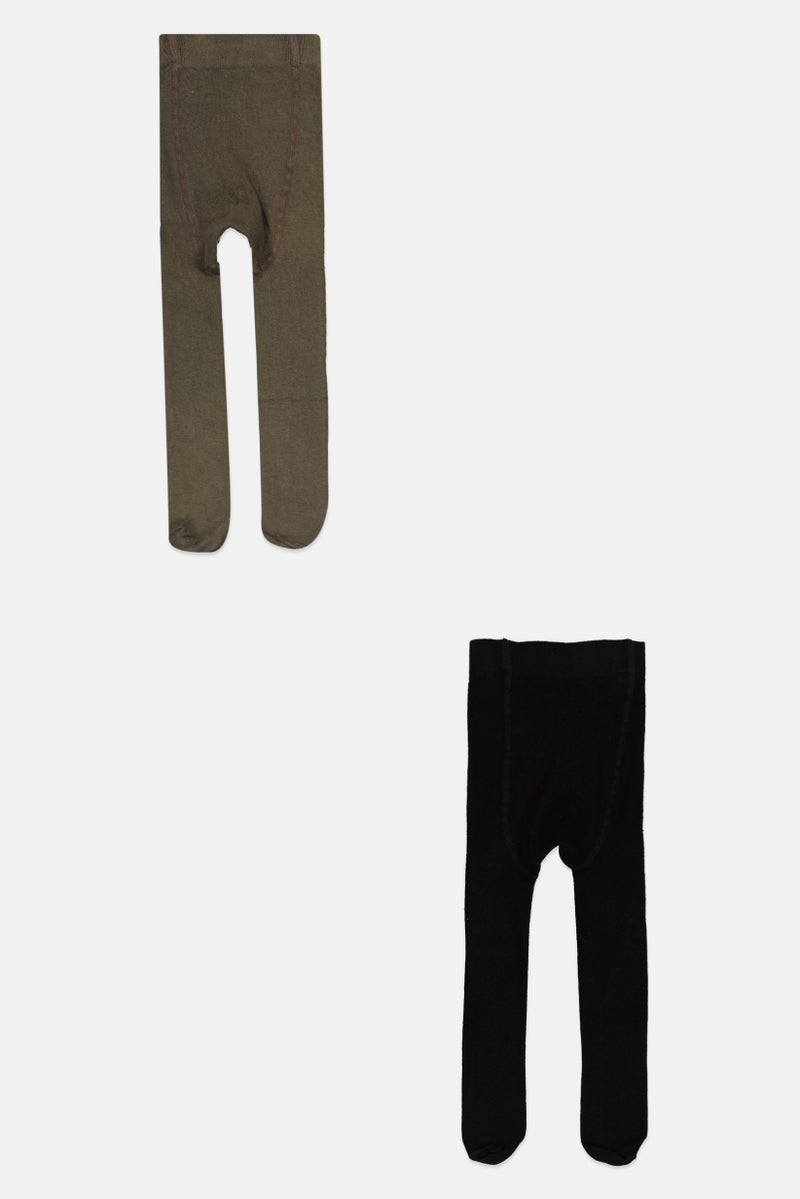 mothercare طقم جورب للأطفال البنات 2 قطعة، أسود/رمادي - Image 2