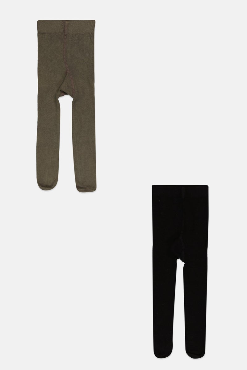 mothercare طقم جورب للأطفال البنات 2 قطعة، أسود/رمادي - Image 1