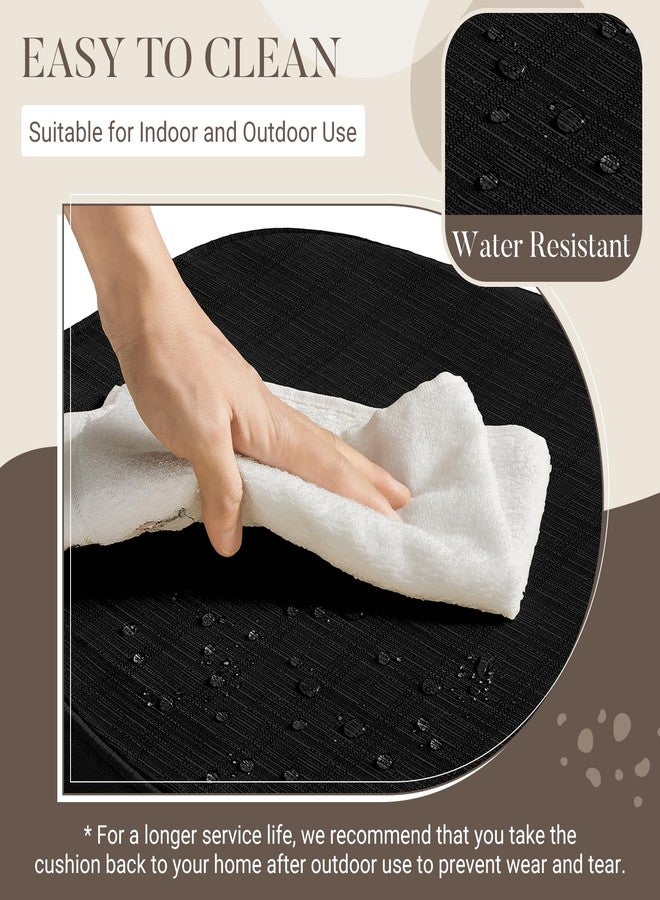 Basic Beyond Chair Cushions for Dining Chairs 4 Pack, D-Shaped Kitchen Chair Cushions with Ties Set of 4, 2.5" Thick Seat Cushions for Dining Room/Kitchen Chairs, 17" x 16", Black - Image 4