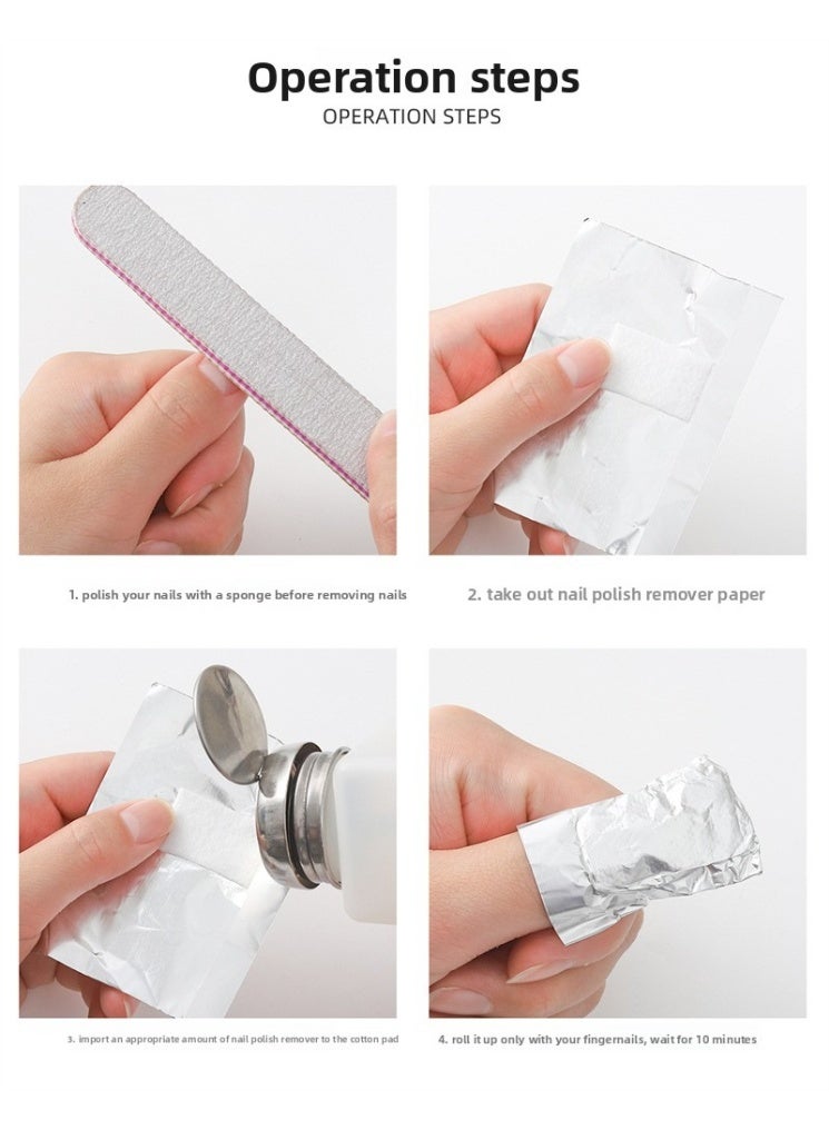 Ucanbe 100PCS Nail Polish Remover Foil Wraps – Pre-Cut Aluminum Foil with Cotton Pads for Easy Gel Polish Removal, Salon & Home Use - Image 5