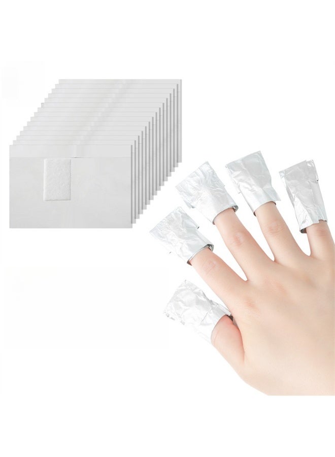 Ucanbe 100PCS Nail Polish Remover Foil Wraps – Pre-Cut Aluminum Foil with Cotton Pads for Easy Gel Polish Removal, Salon & Home Use - Image 1