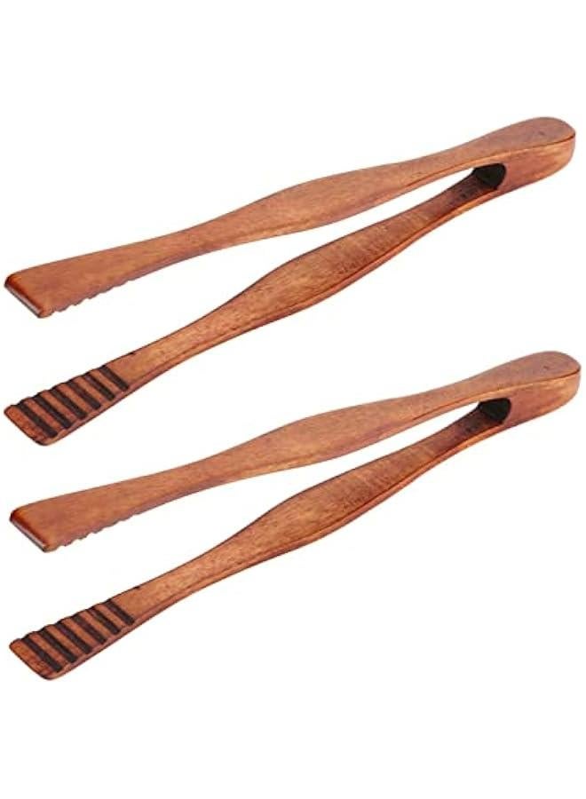 Wooden Buffet Food Tongs for Kitchen Bread Salad BBQ Serving Tool  - Image 1